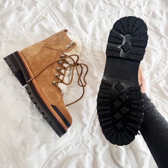 Marc Fisher Izzie Genuine Shearling Lug Sole Boot New - Picture 7 of 11